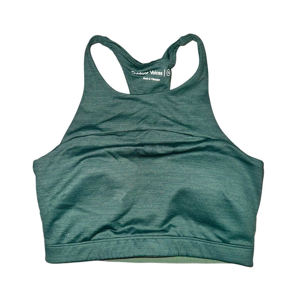 Outdoor Voices Move Free Crop Top Women's Size XS Evergreen Racerback Sports Bra